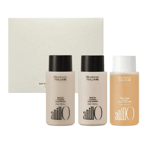 Дорожній набір anillO Black Tea & Bitter Orange Travel Shower Set